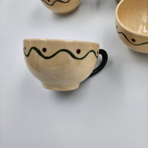 Metlox Poppytrail Green Rooster Flat Cups California 4 cups only - Picture 3 of 6